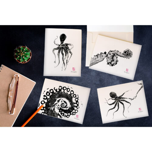 Octopus art note cards by Debra Lumpkins