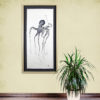 Framed He`e mauli gyotaku by Debra Lumpkins