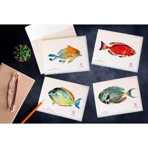 NC01 Gyotaku note cards by Debra Lumpkins